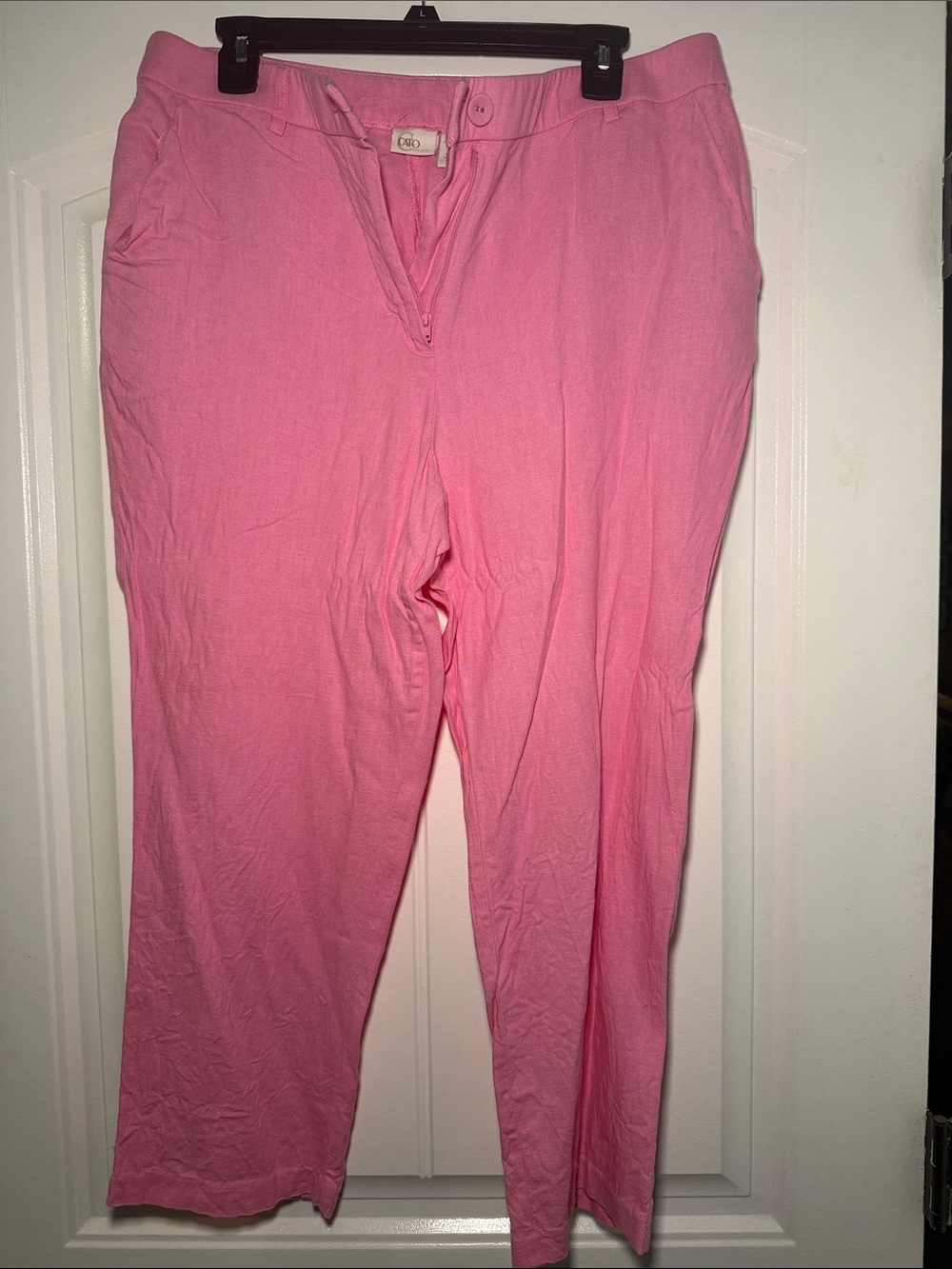 Cato Pink Straight-Leg Women's Linen Pants